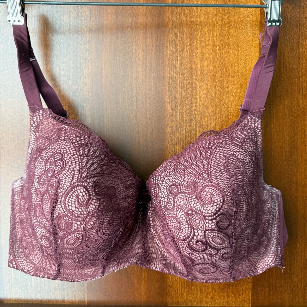 Cacique Opulent Lace Lightly Lined Balconette Bra Size 36DD